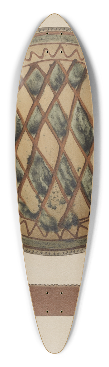 Aaron Fastovsky - Pa. German Plate 39.3 inch art pintail longboard deck