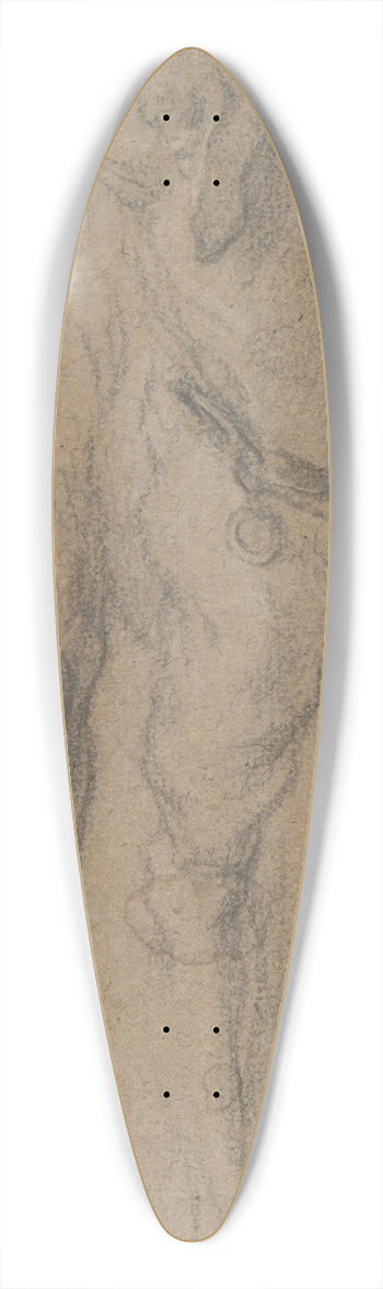 Abraham Hondius - Study of aDog 39.3 inch art pintail longboard deck