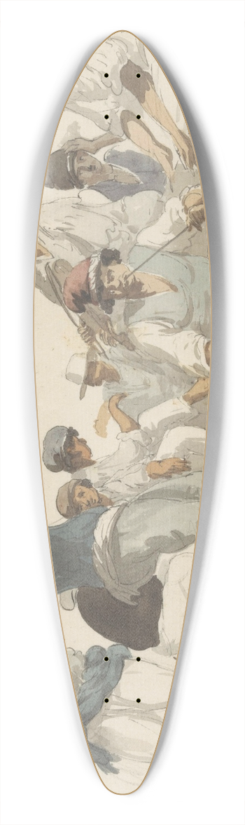 Abraham-Louis-Rodolphe Ducros - Dansende maltezer matrozen 39.3 inch art pintail longboard deck
