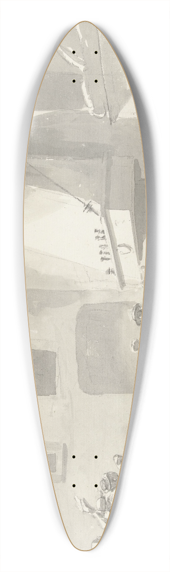 Abraham-Louis-Rodolphe Ducros - Eetzaal van de herberg in Barletta 39.3 inch art pintail longboard deck