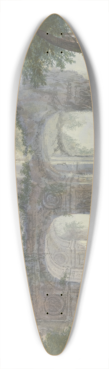 Abraham Rademaker - Landscape with Ancient Archway 39.3 inch art pintail longboard deck