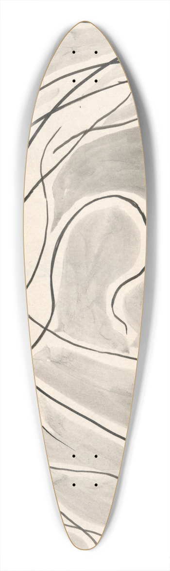 Abraham Walkowitz - Rhythmic Lines; DanceAbstraction 39.3 inch art pintail longboard deck
