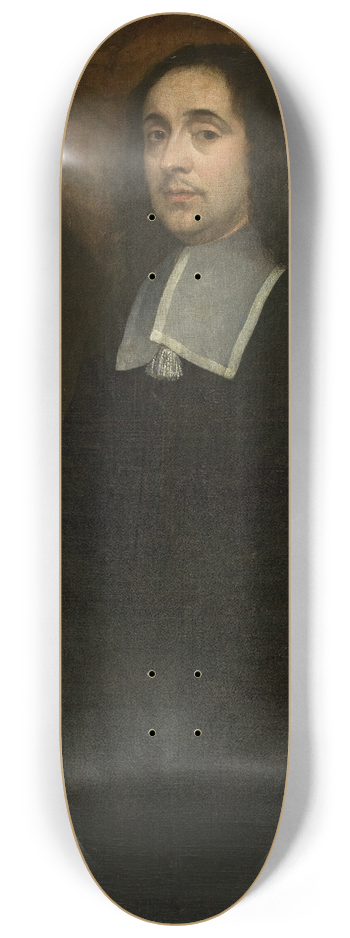 Jan De Baen - Portrait of a man at the table covered with a carpet 8.25 inch art skate deck