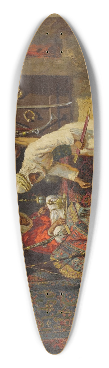 Addison Thomas Millar - Inspecting the Sword 39.3 inch art pintail longboard deck