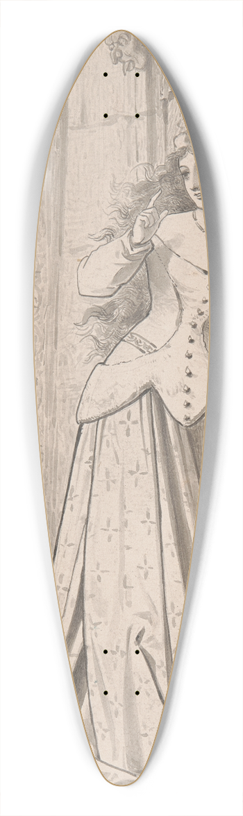 Adelaide Claxton - A Damsel 39.3 inch art pintail longboard deck