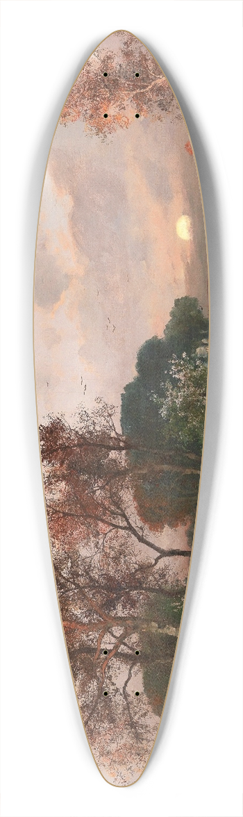 Adolf Kaufmann - A Landscape On The Pond 39.3 inch art pintail longboard deck