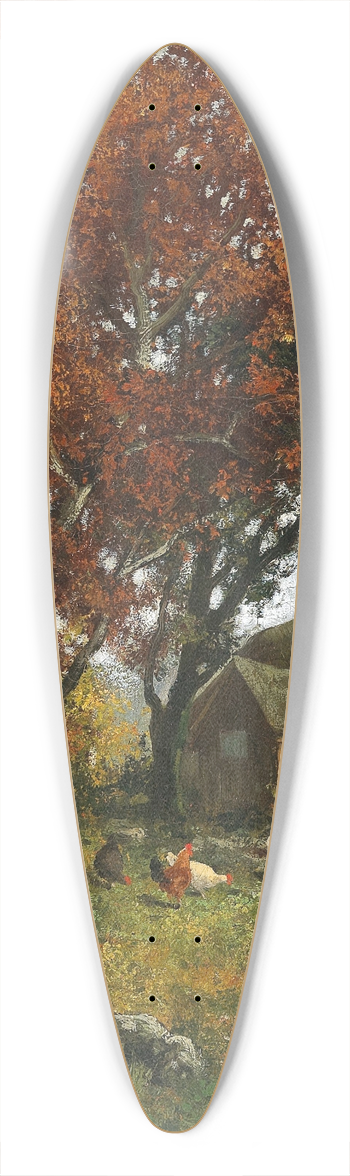 Adolf Kaufmann - A Mill in an Autumnal Forest 39.3 inch art pintail longboard deck