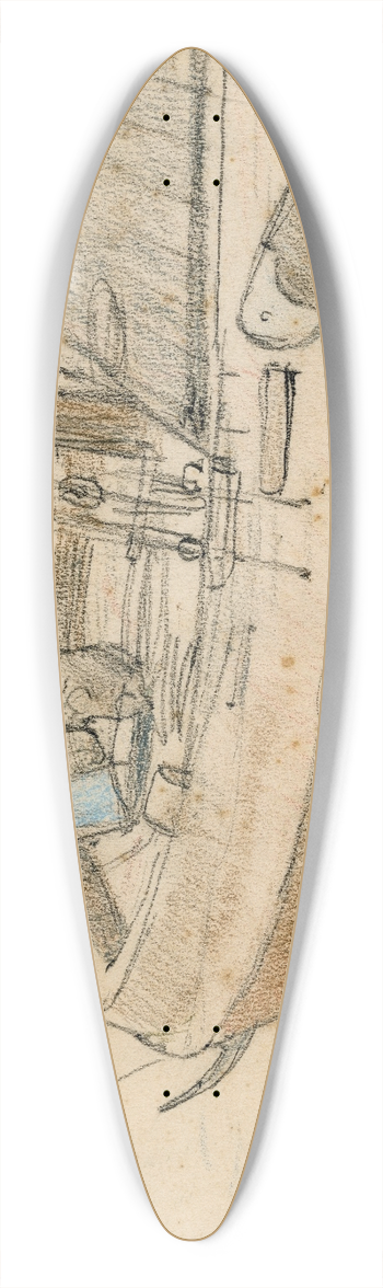 Adolf le Comte - Achtersteven van een zeilboot 39.3 inch art pintail longboard deck
