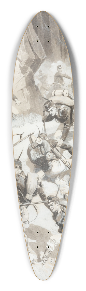 Adolf Wald - Field exercise in the mountains 39.3 inch art pintail longboard deck