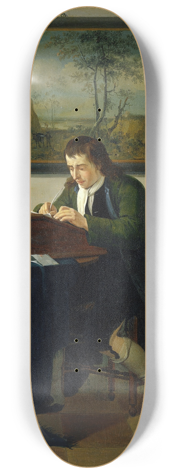 Jan Ekels the Younger - A Man Writing at his Desk 8.25 inch art skate deck