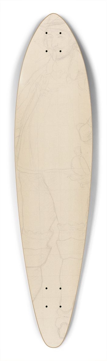 Adolph Tidemand - Christian IV 39.3 inch art pintail longboard deck