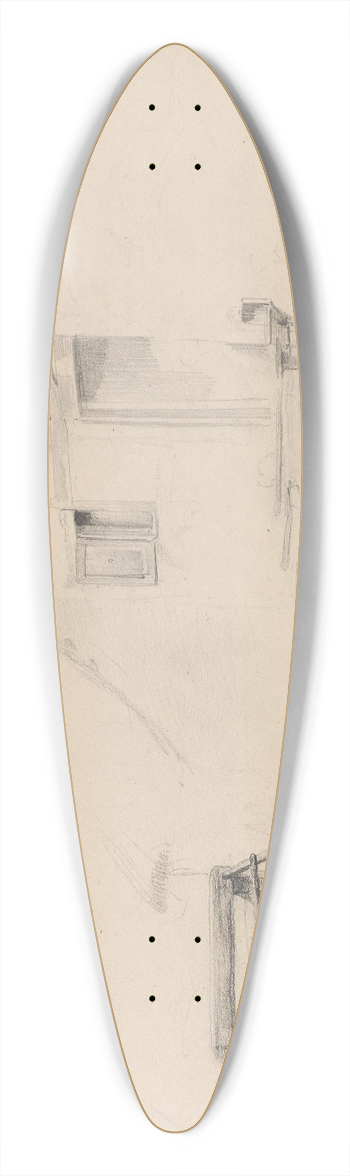 Adolph Tidemand - Courtyard with well 39.3 inch art pintail longboard deck