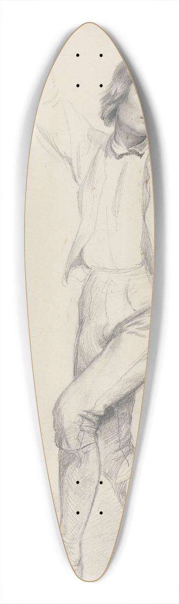 Adolph Tidemand - Dansende ung mann 39.3 inch art pintail longboard deck