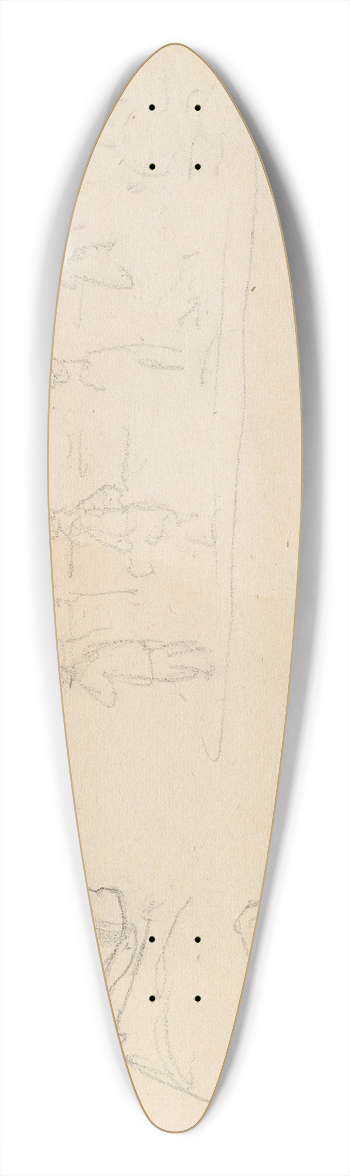 Adolph Tidemand - Figurstudier 39.3 inch art pintail longboard deck