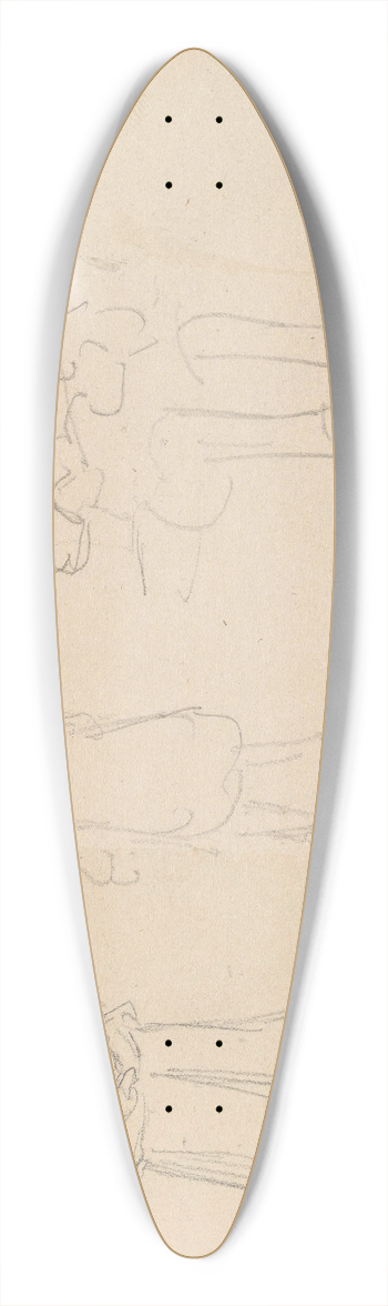 Adolph Tidemand - Figurstudier 39.3 inch art pintail longboard deck