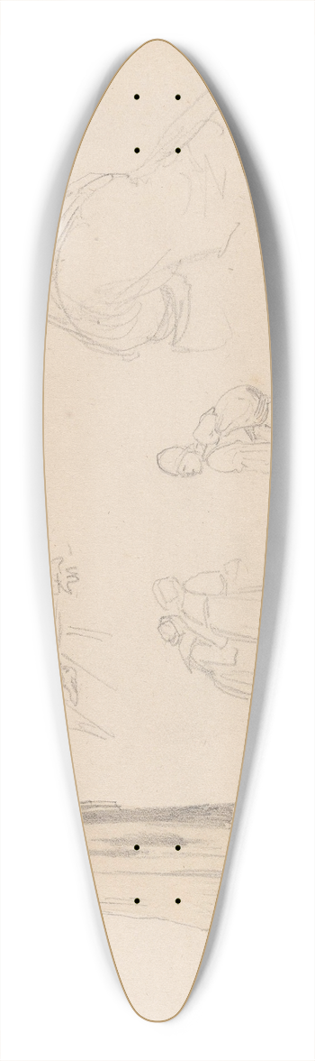 Adolph Tidemand - Figurstudier, Leksand 39.3 inch art pintail longboard deck