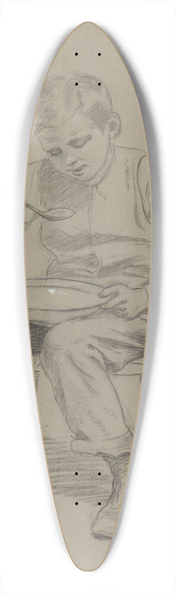 Adolph Tidemand - Gutt som spiser suppe 39.3 inch art pintail longboard deck