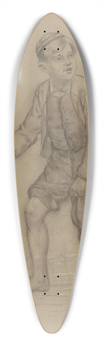 Adolph Tidemand - Gutt som vasser 39.3 inch art pintail longboard deck