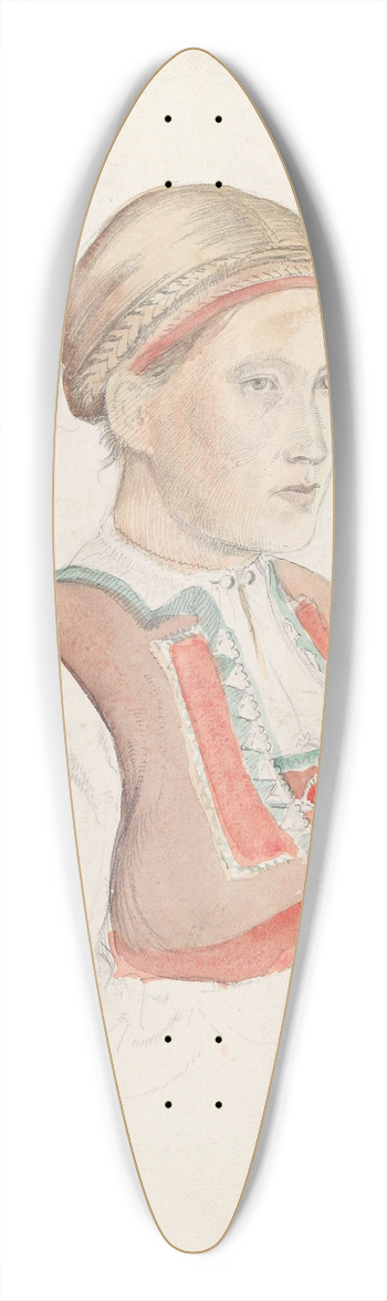 Adolph Tidemand - Kvinne i halvfigur, Viky 39.3 inch art pintail longboard deck