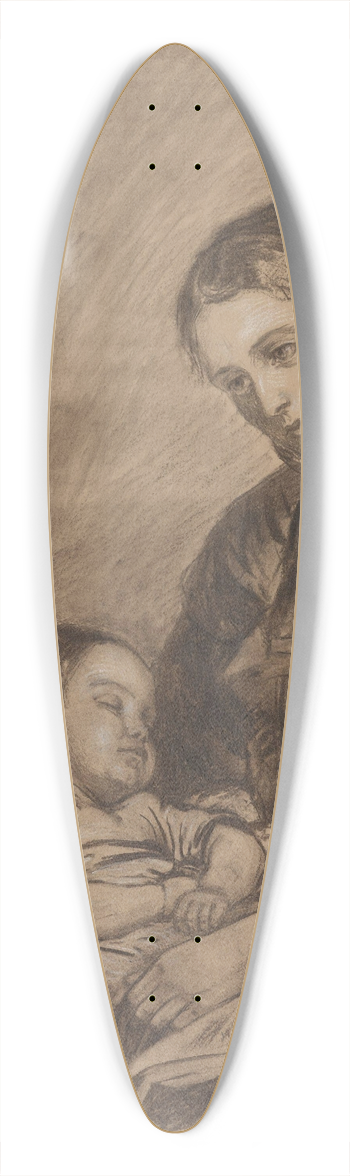 Adolph Tidemand - Kvinne med sovende barn 39.3 inch art pintail longboard deck