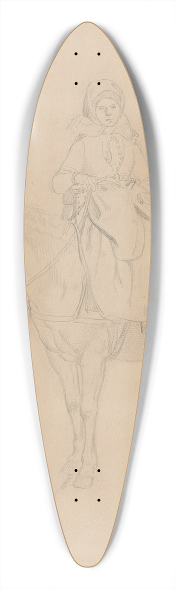Adolph Tidemand - Kvinne til hest, Flesberg 39.3 inch art pintail longboard deck