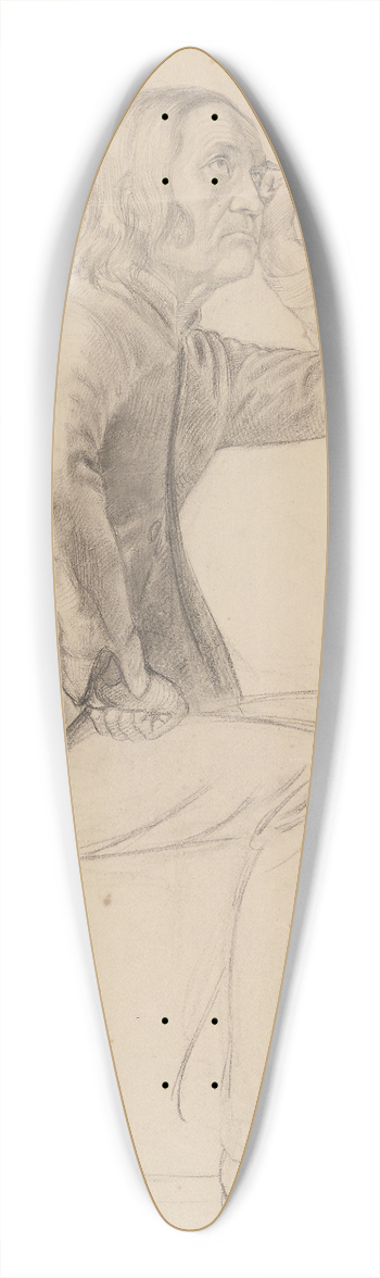 Adolph Tidemand - Sitting man 39.3 inch art pintail longboard deck