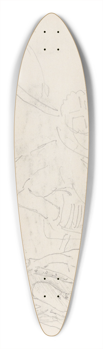 Adolph Tidemand - Three male figures 39.3 inch art pintail longboard deck