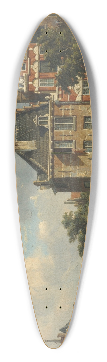Adrianus Eversen - A Dutch street scene 39.3 inch art pintail longboard deck