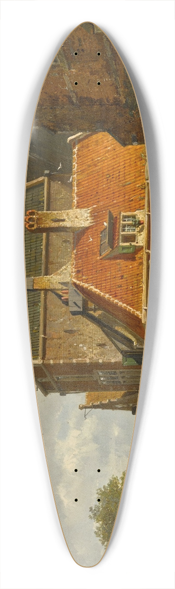 Adrianus Eversen - Figures on a sunlit street 39.3 inch art pintail longboard deck
