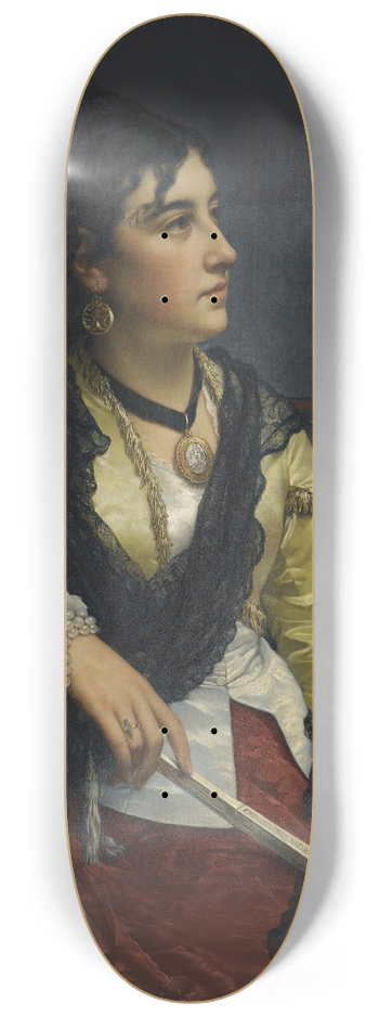 Jan Frederik Pieter Portielje - Girl with mantilla 8.25 inch art skate deck