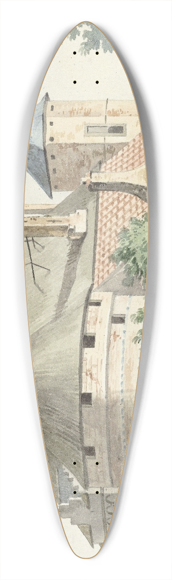 Aert Schouman - Het kasteel te Wouw 39.3 inch art pintail longboard deck