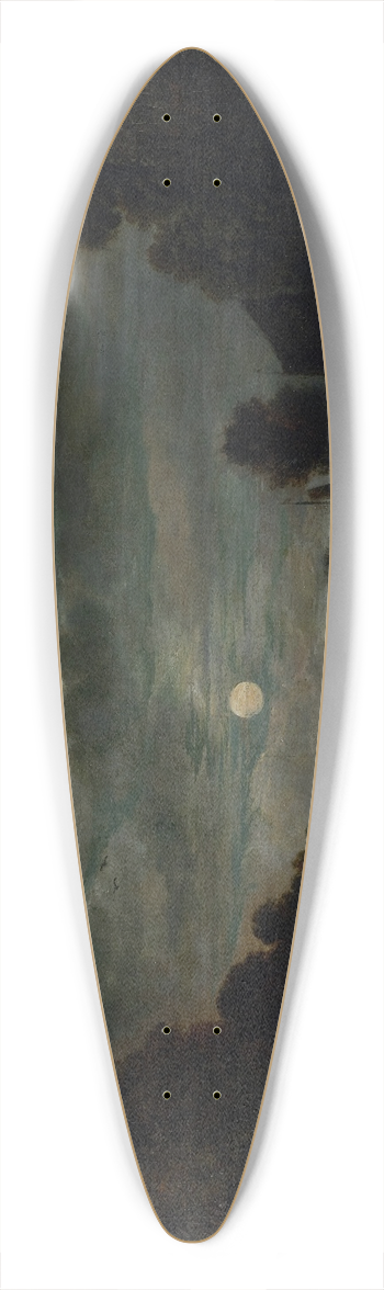 Aert van der Neer - River Landscape in Moonlight 39.3 inch art pintail longboard deck