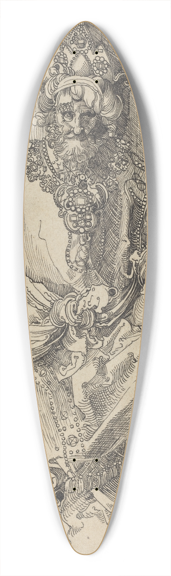 After Albrecht Drer - An Oriental Ruler Seated on His Throne 39.3 inch art pintail longboard deck