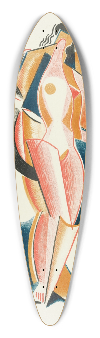 After Auguste Rodin - Abstract Nude 39.3 inch art pintail longboard deck