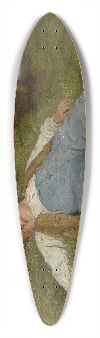 Albert Anker - Boy Asleep in the Hay 39.3 inch art pintail longboard deck