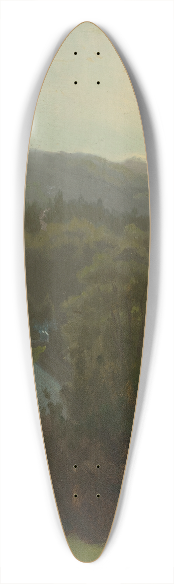 Albert Bierstadt - Forested Hills 39.3 inch art pintail longboard deck