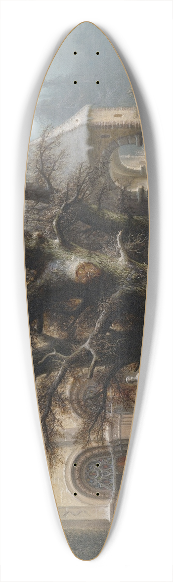 Albert Bredow - Procession at a Snowy Monastery 39.3 inch art pintail longboard deck