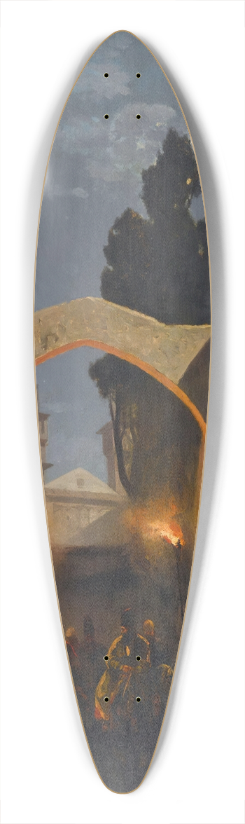 Alberto Pasini - Nocturnal Cavalcade, Tehran 39.3 inch art pintail longboard deck