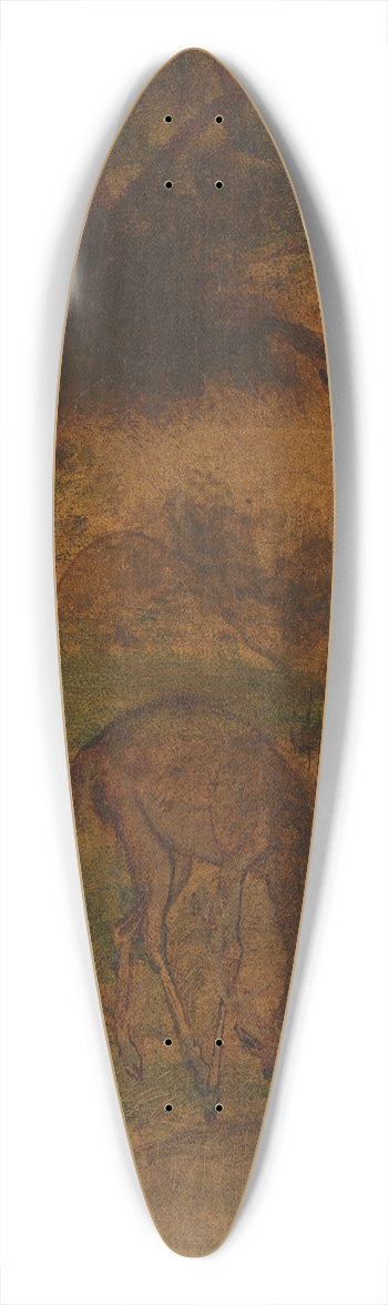 Albert Pinkham Ryder - A Stag Drinking 39.3 inch art pintail longboard deck