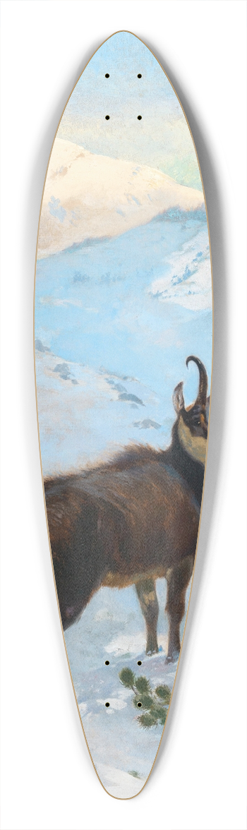 Albert Singer - A Chamois in the Mountains 39.3 inch art pintail longboard deck