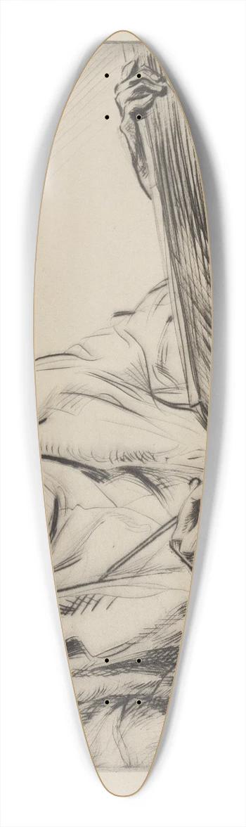 Albert Sterner - The man drawing 39.3 inch art pintail longboard deck