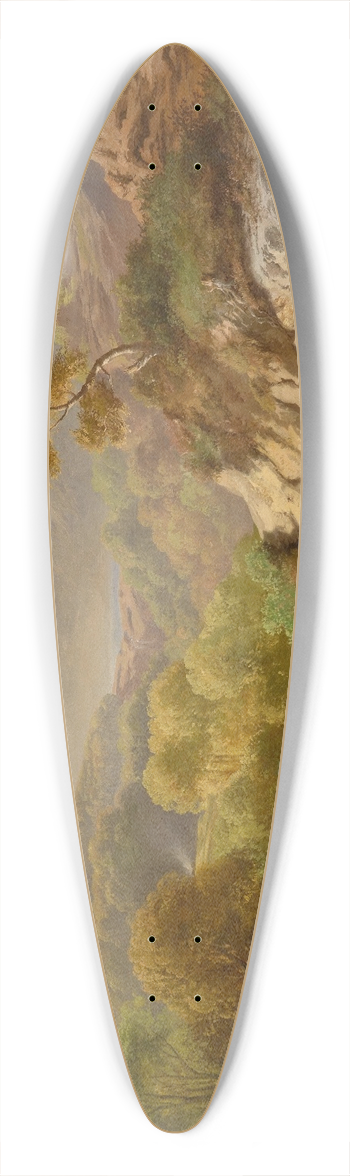 Albert Zimmermann - Rotwild in einer weiten Gebirgslandschaft 39.3 inch art pintail longboard deck