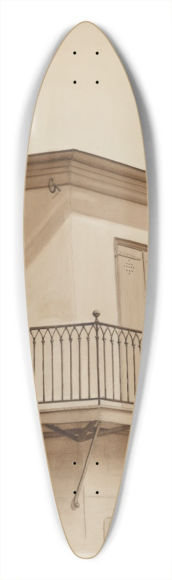 Al Curry - Wrought Iron Balcony Rail 39.3 inch art pintail longboard deck