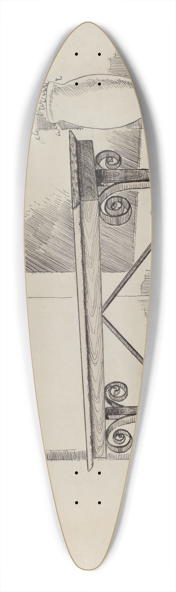 Al Curry - Wrought Iron Garden Bench 39.3 inch art pintail longboard deck