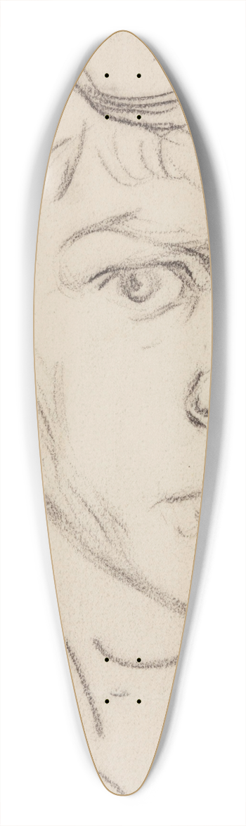 Aleksander Uurits - Autoportree 39.3 inch art pintail longboard deck