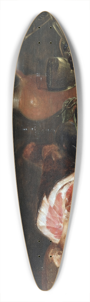 Alexander Adriaenssen - Still life with ham and grapes 39.3 inch art pintail longboard deck