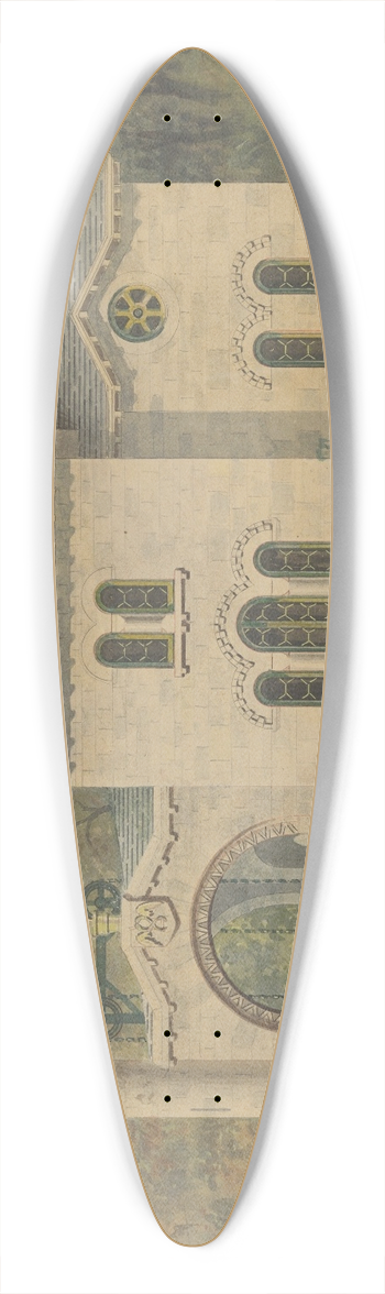 Alexander Jackson Davis - Gate Lodge for Amos G. Hull, Newburgh, New York (front elevation) 39.3 inch art pintail longboard deck
