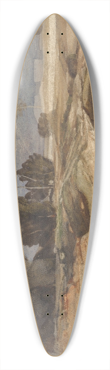 Alexandre-Gabriel Decamps - Landscape 39.3 inch art pintail longboard deck