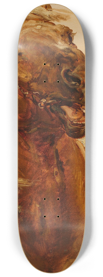 Jan Matejko - Sketch of horses head for the painting Zamoyski at Byczyna 8.25 inch art skate deck