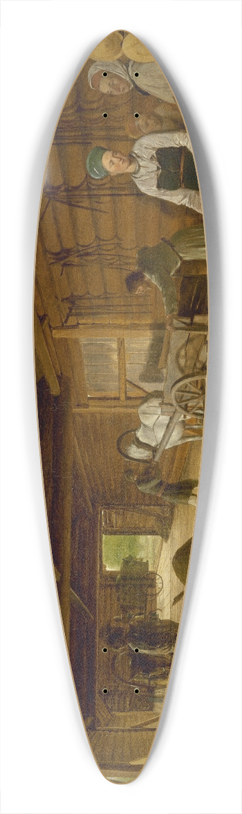Alexei Venetsianov - Threshing Barn 39.3 inch art pintail longboard deck